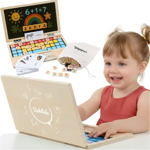 Montessori Toys - Portátil de 11.8 pulgadas, actividades de aprendizaje preescolar para niños de 3 años, regalo de cumpleaños, juguetes educativos y