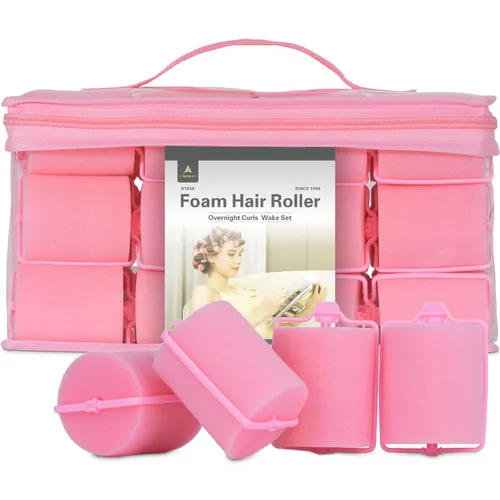 Miniatura 14 de 36 piezas de rizadores de esponja de espuma para el cabello - Rizadores suaves para rizos (Negro, varilla flexible, 7.1x2.5 cm)