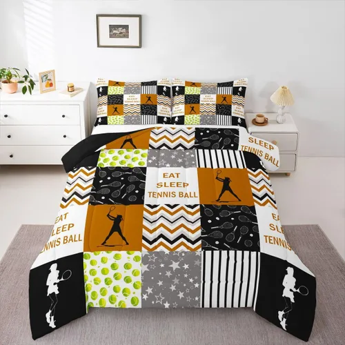 Miniatura 30 de Erosebridal Edredón de baloncesto para niños, juegos deportivos, inserción de edredón individual para niños, adolescentes y adultos, juego