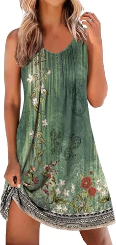 Miniatura 8 de Ekouaer Camisones para Mujeres Sin Mangas Camisa de Dormir Tipo Tank Camisón Cuello en V Camisola Plisada Camisa de Noche Vestido de Dormir Suave