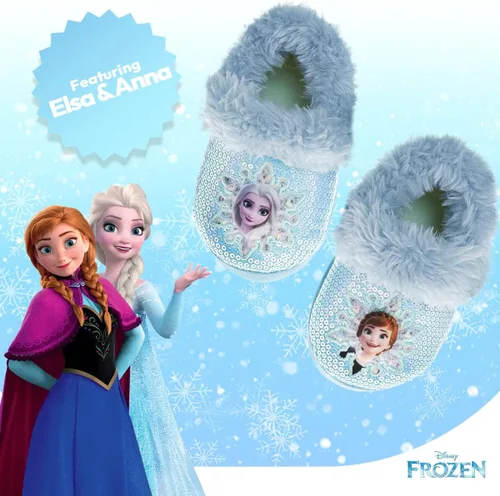 Miniatura 3 de Disney Frozen Elsa and Anna - Pantuflas de felpa para niñas, antideslizantes, cómodas, esponjosas, ligeras, cálidas, suaves, para interiores y niñas