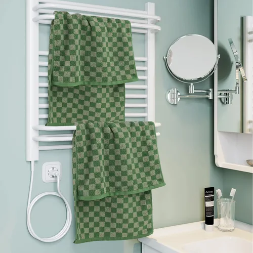 Miniatura 2 de Jacquotha Paquete de 4 toallas de mano suaves, juego de toallas faciales a cuadros verdes para baño, toallas de cocina decorativas de secado rápido