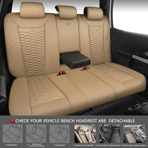 Miniatura 4 de CAR PASS Juego completo de fundas para asientos de coche de malla de espuma 3D de cuero, fundas para asientos de coche de malla transpirable