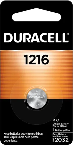 Duracell CR1216 Batería de Litio 3V, Paquete de 1 Unidad, Batería de Moneda de Litio para Llavero, Control Remoto de Carro, Monitor de Glucosa,