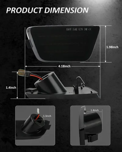 Miniatura 4 de Bestview Conjunto de Luces LED de Marcador Lateral, Luces de Señal de Parqueo del Parachoques Delantero Compatibles para Chevy Cruze 2011 2012 2013