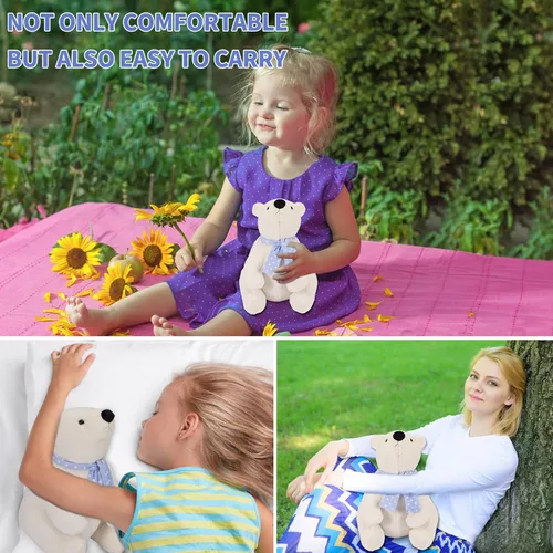 Miniatura 7 de Oso polar de peluche, 9.8 pulgadas, realista, súper suave, lindo oso polar con bufanda, lindo juguete de peluche Kawaii para niños, niños, familia