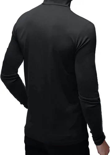 Miniatura 3 de Camiseta de manga corta para hombre, básica, cuello alto, ajustada, sin botones, térmica, sólida