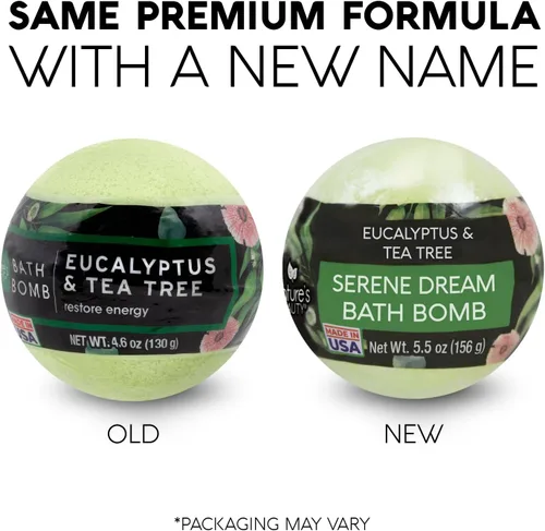 Miniatura 8 de Nature's Beauty Bomba de baño de eucalipto y árbol de té, natural hecha a mano, no mancha, bomba de spa de lujo, calma y restaura la piel, fabricada