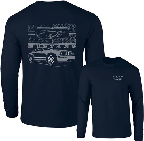 Miniatura 5 de Mustang Pony Grill con Ford CAR Camiseta de manga larga F&B Negro