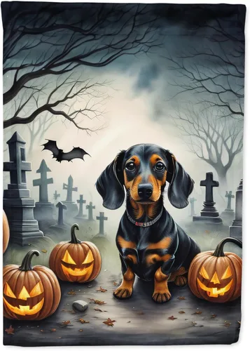 Miniatura 25 de Caroline's Treasures DAC2011GF - Bandera decorativa para jardín de Halloween con diseño de beagle para jardín, jardín, jardín, jardín, multicolor