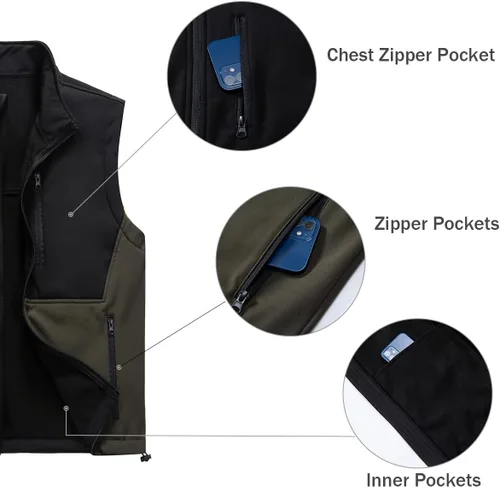 Miniatura 32 de Msmsse Chaleco ligero para hombre, con cuello alto, sin mangas, para senderismo, correr, golf