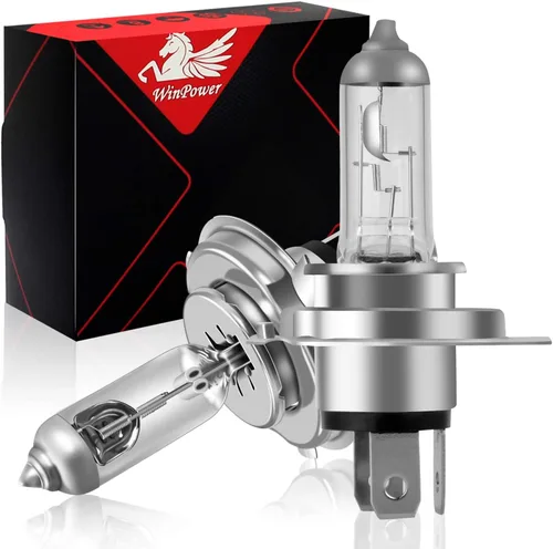 WinPower HS1 PX43T Bombilla Halógena, 12V 35/35W 4300K Luz Blanca Brillante para Motocicleta Faro de Alta y Baja Intensidad, Reemplazo, Paquete de 2