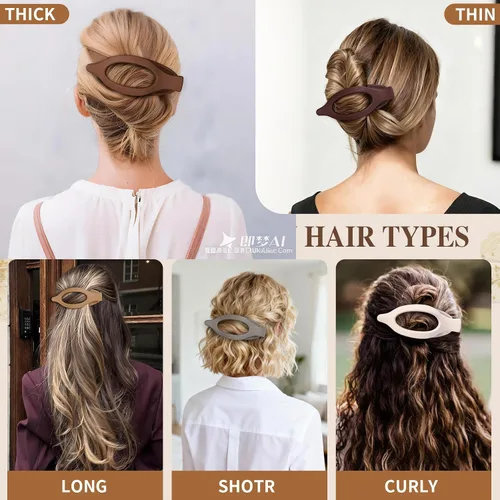 Miniatura 7 de Sisiaipu 10 pinzas planas para el cabello para mujer, pinzas de concordia francesa para cabello grueso y fino, pasadores con pico de pato