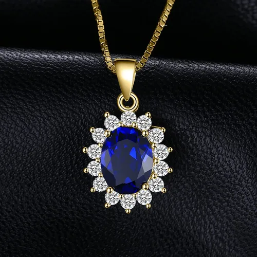 Miniatura 39 de JewelryPalace Princess Diana Kate Middleton Natural Amethyst Citrine Garnet Peridot Topaz Created Ruby Sapphire Simulated Emerald Pendant Necklace
