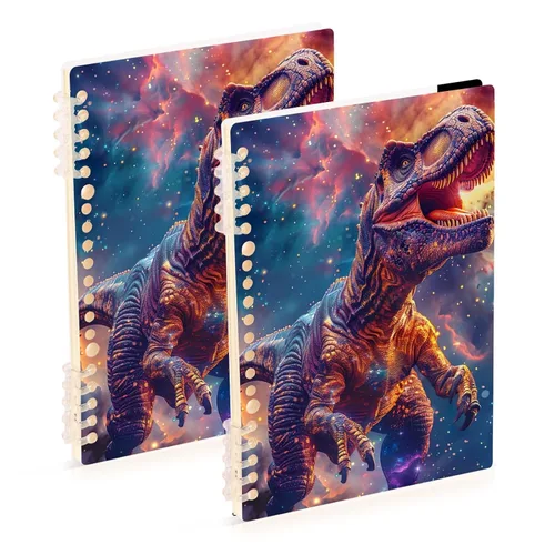Miniatura 8 de UMIRIKO Dinosaur T-rex Galaxy Spiral Notebook Journal College Ruled Notebook 8.3"x5.7" Journal with 60 Lined Pages A5 Spiral Notebooks for Women Men