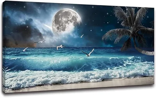 Miniatura 7 de Yxbhhym Lienzo de paisaje para pared, pintura de cascada, impresiones de árboles y bosques, paisajes de otoño, imagen artística para sala de estar