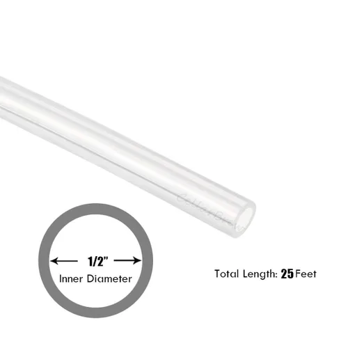 Miniatura 2 de Tubo de silicona de grado alimenticio de alta temperatura para elaboración de vino casero, 25 pies, DI de 1/2 pulgada x DE de 9/16 pulgada