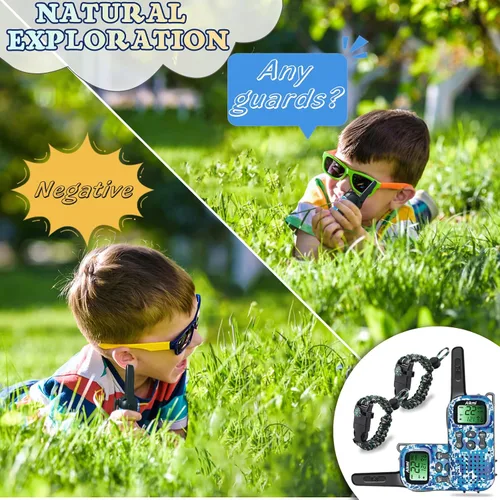 Miniatura 3 de Juguetes para niños Walkie Talkies para niños de 5, 6, 7, 8 años, juego de simulación, policía, militar, caza de espías, campamento, juguetes al Azul