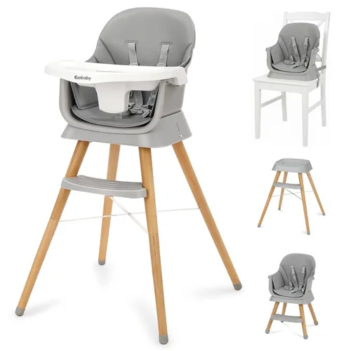Miniatura 8 de Ezebaby Sillas altas 6 en 1 para bebés y niños pequeños, silla alta convertible para bebé y silla de bebé, silla alta de madera con almacenamiento
