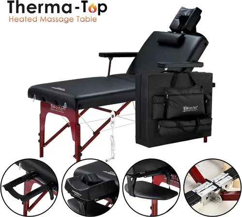 Miniatura 2 de Master Massage Montclair Salon Spa Beauty Therma Top de 31 pulgadas - Mesa de masaje plegable portátil con calefacción, paquete de sofá para tatuaje