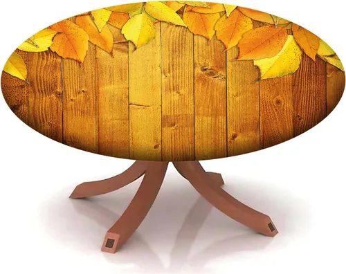 Miniatura 12 de Mantel redondo ajustable con patrón marítimo, borde elástico, adecuado para catering y cocina, se puede limpiar con el mantel de mesa redonda