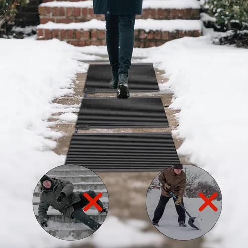 Miniatura 9 de Alfombrillas para Derretir Nieve para Exteriores 30 x 48 pulgadas, Alfombrillas Calefactadas para Exteriores Antideslizantes 405W 120V, Alfombrillas
