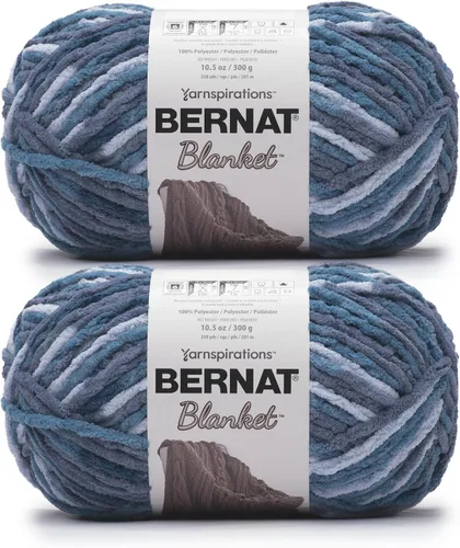 Miniatura 90 de Bernat - Estambre para mantas súper esponjoso acrílico, 2 paquetes de 300g/10.5 onzas, #6, chenilla gruesa de peso pesado para tejer y crochet