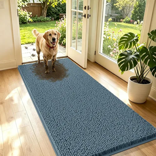 Miniatura 42 de IM HOME Tapete de chenilla absorbente para exterior 36" x 24", tapetes lavables antideslizantes para perros, tapete para puerta interior para Marrón
