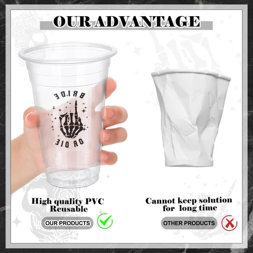Miniatura 3 de Norme 24 vasos de plástico transparente de 17 onzas para despedida de soltera Till Death Do Us, decoraciones de despedida de soltera, vasos