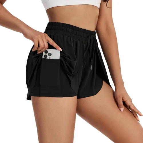 Miniatura 42 de Blaosn Pantalones cortos atléticos fluidos para mujer, gimnasio, yoga, entrenamiento, correr, pantalones cortos de tenis, falda falda linda, ropa