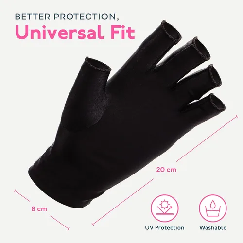 Miniatura 3 de SUNUV Guantes LED para Uñas de Gel, Guantes Anti UV UPF 50+ para Lámpara de Uñas de Gel, Guantes UV Profesionales para Técnicos de Uñas guantes