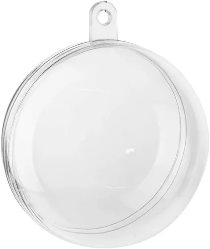 Homeford Bola redonda de plástico transparente rellenable, bola esférica, adorno colgante para árbol de Navidad, 2 pulgadas, 12 unidades