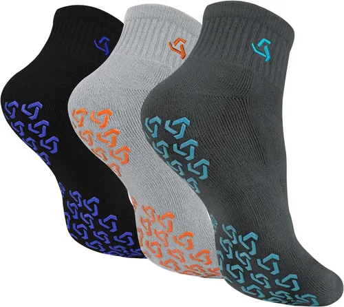 Ozaiic Calcetines de agarre antideslizantes para yoga hogar entrenamiento barra pura pilates hospital calcetines de cojín ideales para hombres y