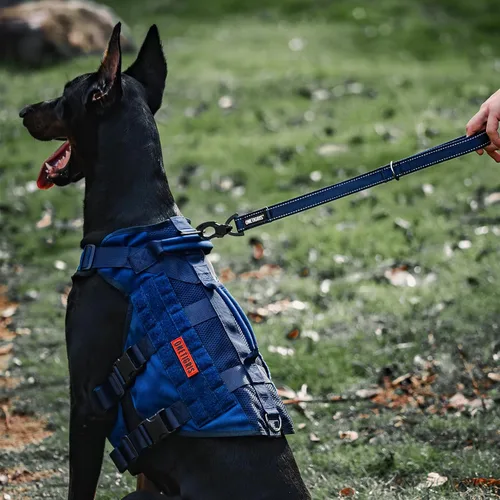 Miniatura 7 de OneTigris Bolt - Correa corta de tráfico para perros pequeños, medianos y grandes (azul, S)