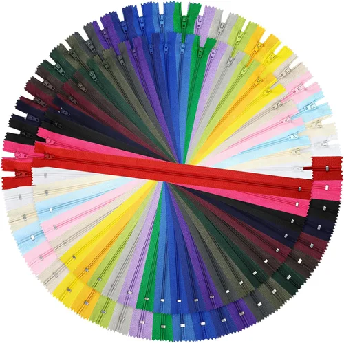 Miniatura 10 de Cremalleras, DOITEM 72 piezas de cremalleras para coser de 8 pulgadas, 12 pulgadas, 16 pulgadas, multicolor, cremallera de bobina de nailon para 20