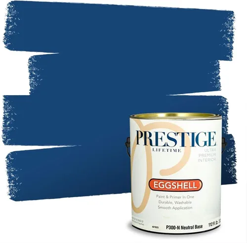 Miniatura 48 de Prestige Paints. - Base y pintura para exteriores en un solo galón, 1 galón. plano, comparable con Sherwin Williams Topsail. SW6799-PCM