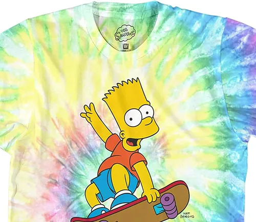 Miniatura 7 de The Simpsons Bart Simpson - Camisa clásica para hombre, Homer, Bart, Lisa, camiseta de teñido anudado