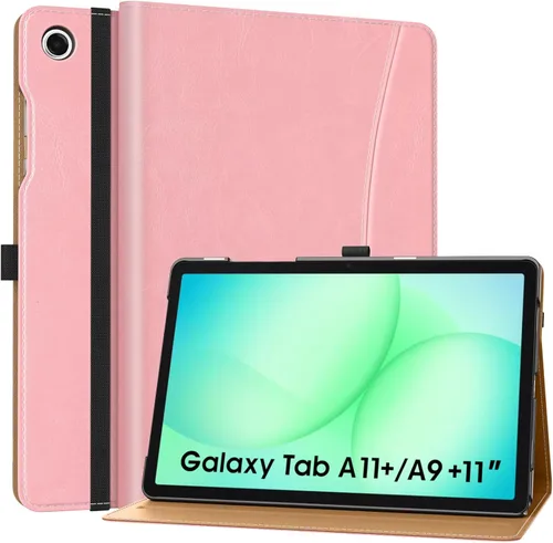 Miniatura 12 de MoKo Funda para Samsung Galaxy Tab A11+/ A11 Plus/ A9+/ A9 Plus de 11 pulgadas 2026/2024, piel sintética multiángulo con correa de mano, bolsillo