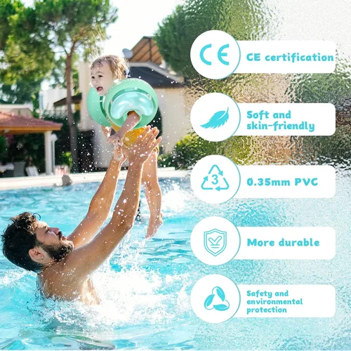 Miniatura 5 de WYRIAZA Flotadores de brazo para niños (1-6) – Flotadores de natación para niños pequeños con 3 bolsas de aire (XS, S) – Se adapta a 13-44 libras