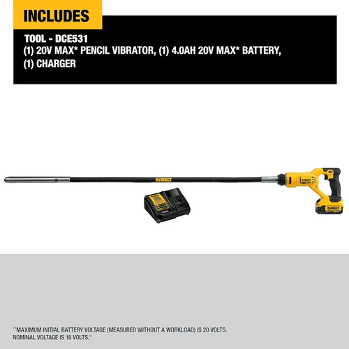 Miniatura 2 de DEWALT 20V MAX* Vibrador de hormigón, lápiz (DCE531M1)