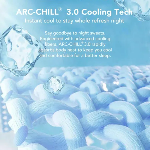 Miniatura 3 de Protector de colchón refrescante para personas que duermen con calor, tamaño individual, impermeable, fresco al tacto con Arc-Chill 3.0, rejilla 3D