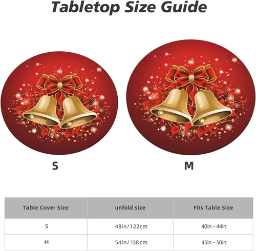 Miniatura 9 de cfpolar Mantel redondo ajustable con diseño de copos de nieve con borde elástico, impermeable, lavable, para interiores y exteriores, fiesta, cena