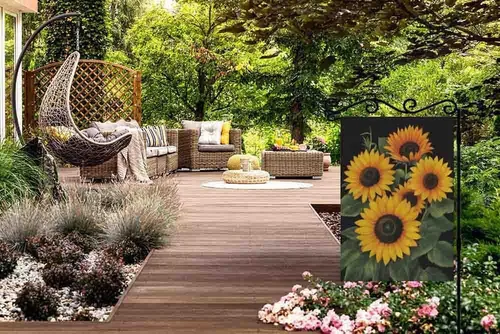 Miniatura 4 de AOYEGO Bandera de jardín con diseño de girasol, pequeña, vertical, de doble cara, 12.5 x 18 pulgadas, flor de otoño, color amarillo, floral