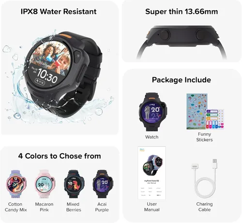 Miniatura 8 de myFirst Fone R2 (Versión de Norteamérica) Reloj inteligente para niños con eSIM, videollamadas, mensajería, seguimiento GPS en tiempo real, botón