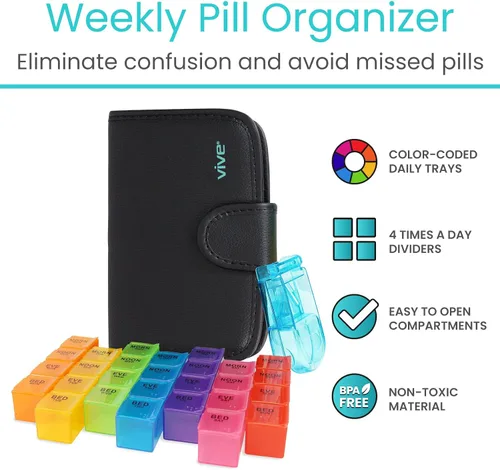 Miniatura 3 de Organizador de pastillas por vive, Estuche negro, 1