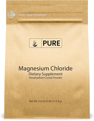 Pure Original Ingredients Suplemento oral de cloruro de magnesio (4 onzas), polvo de cristal, suplemento de magnesio, grado alimenticio