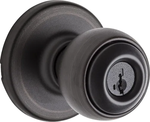Miniatura 8 de Kwikset Pomo de puerta de entrada Polo con cerradura y llave, manija de puerta exterior con llave segura, pomo de puerta para entrada delantera