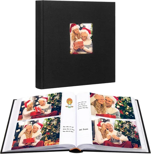 Miniatura 10 de Aevdor - Álbum de fotos 5x7 con 240 bolsillos y espacio para escribir, álbum de fotos de gran capacidad 5x7 con capacidad para 240 fotos, libro