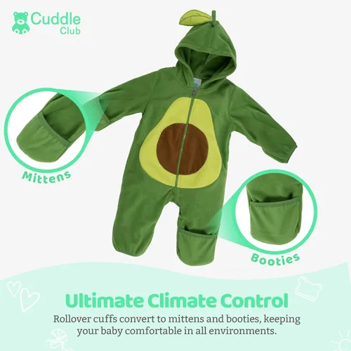 Miniatura 118 de Enterizo de vellón para bebé, rómper de una sola pieza con capucha para niños, ropa para exteriores, chaqueta infantil