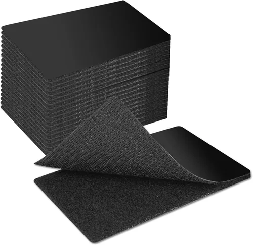 Art3d 16 juegos de cinta adhesiva de gancho y bucle, tira adhesiva de doble cara de 4 x 6 pulgadas, resistente Negro